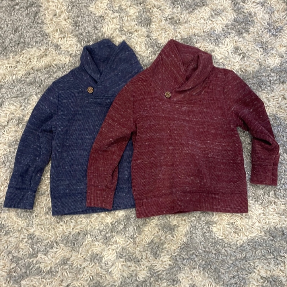 Beautiful burgundy and navy sweaters almost new only worn a few times!
